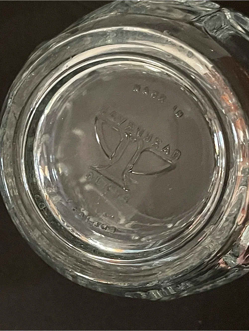 Ravenhead R5V1 Dimple Thumbprint Panel Clear Pressed Jug Glass Handle Mug